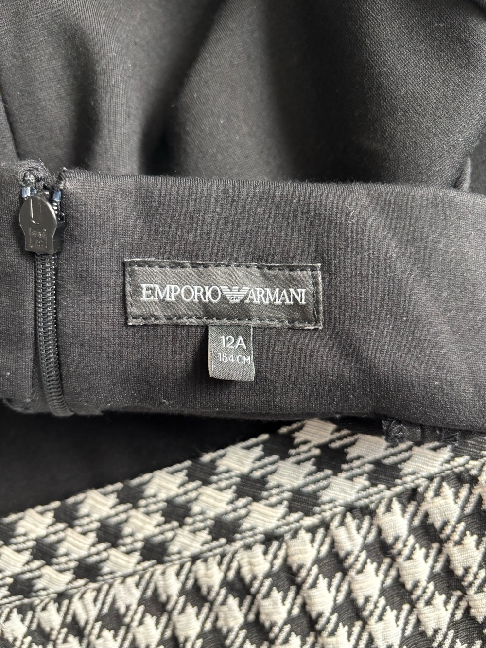 Emporio Armani Black Houndstooth Dress Sz 12 y.o. - Picture 5 of 13